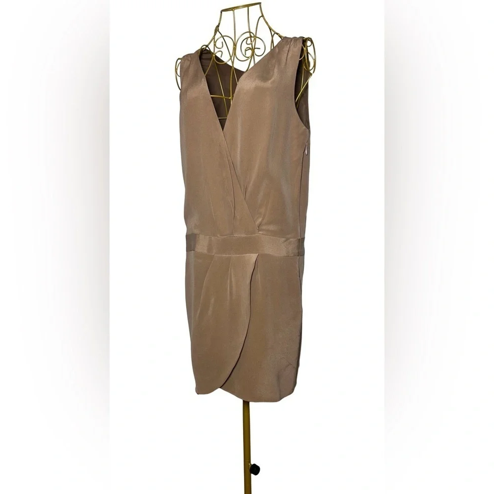 J. Crew Taupe Wrap-Style Sleeveless Dress